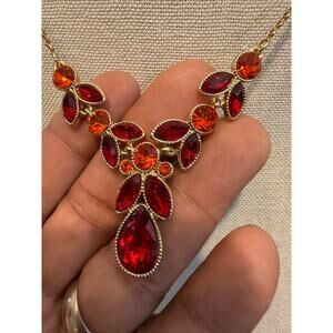 Vintage Signed Authentic Monet Gold Tone Necklace & Matching Earrings Set